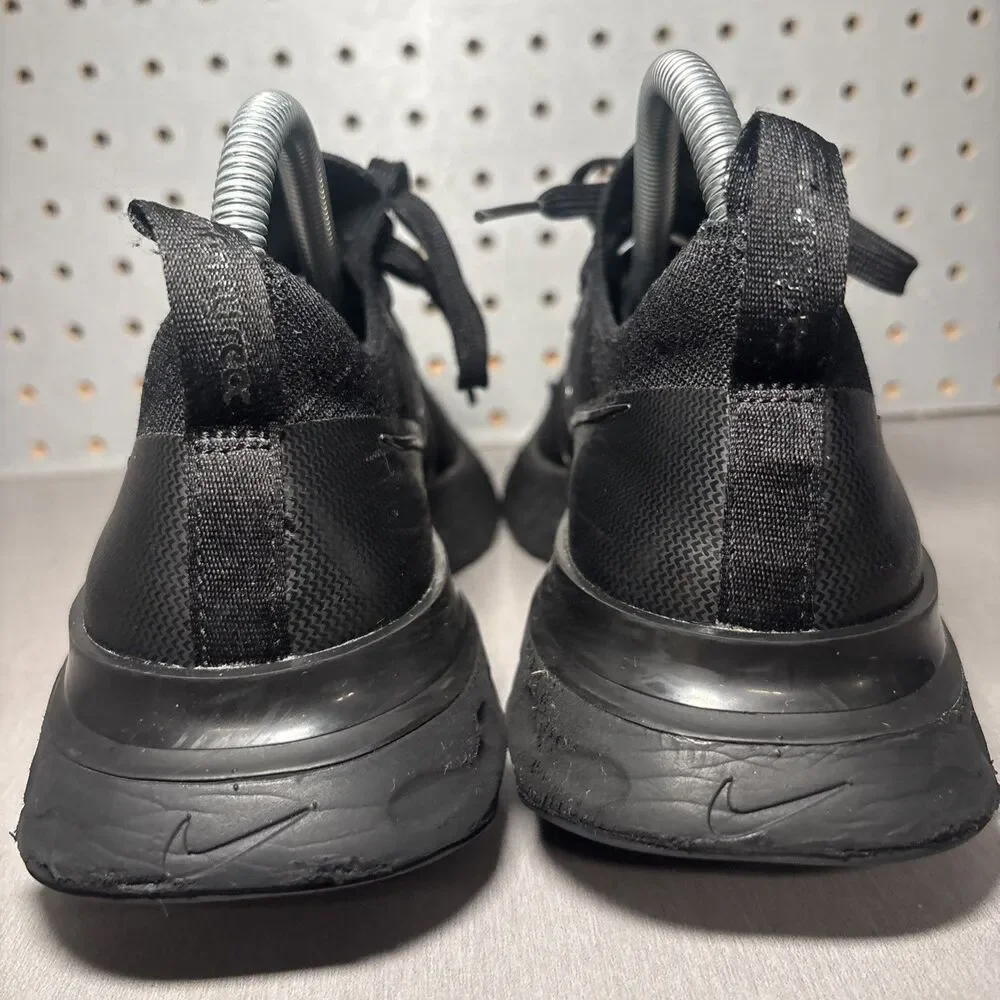 Nike React Infinity Run Flyknit Shoes Mens Sz 7 Womens Sz 8.5 Triple Black